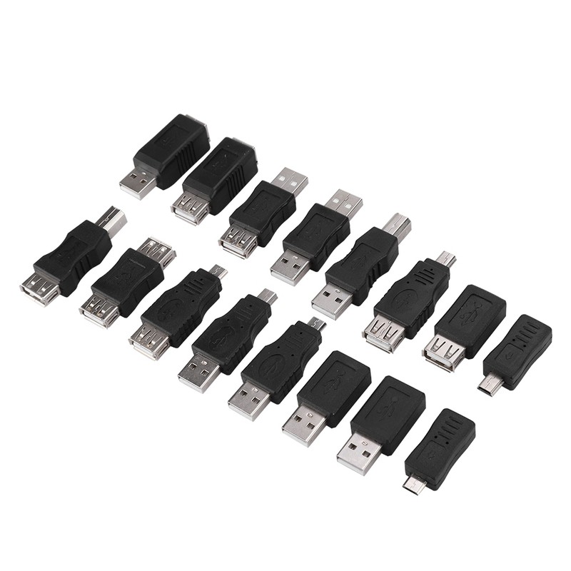 16PCS Multipurpose USB2.0 Adapter Converter USB Male to Female Micro