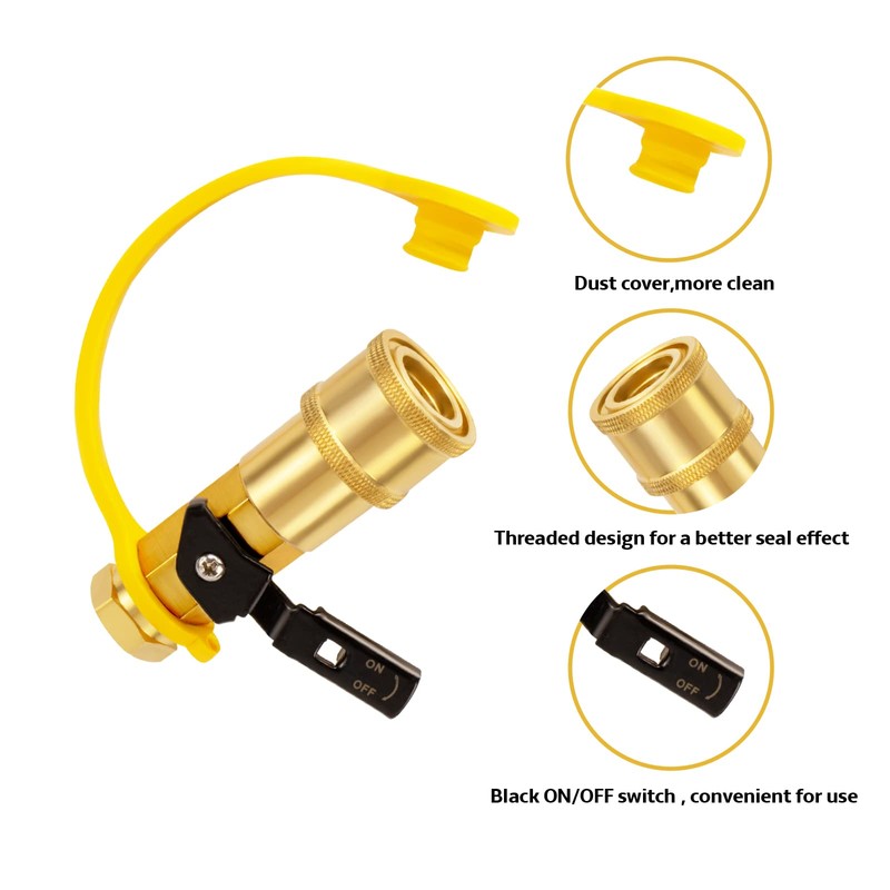 1/4" RV Propane Quick Connect Adapter for Propane Hose, Quick