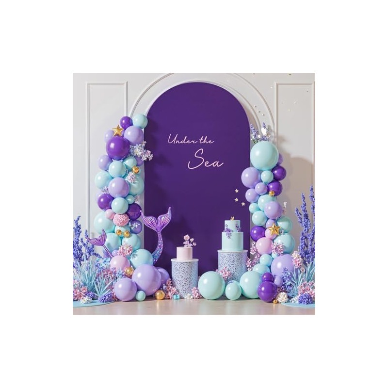 Cubierta de fondo de arco morado de 6 pies, fundas