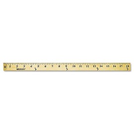 Westcott® Wood Yardstick, Hanging Holes and Metal Ends, 36", Clear Lacquer Finish