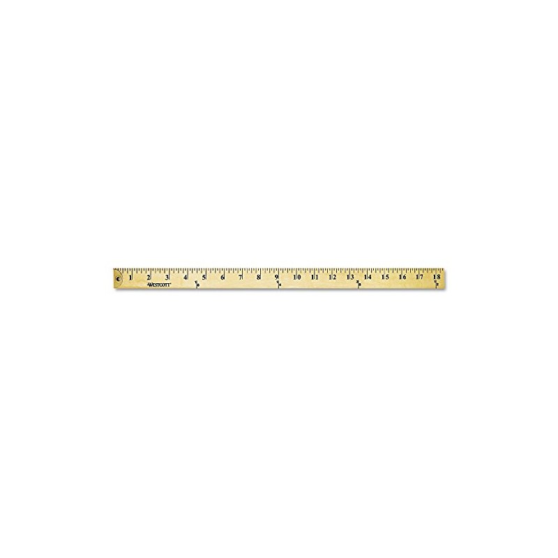Westcott® Wood Yardstick, Hanging Holes and Metal Ends, 36", Clear