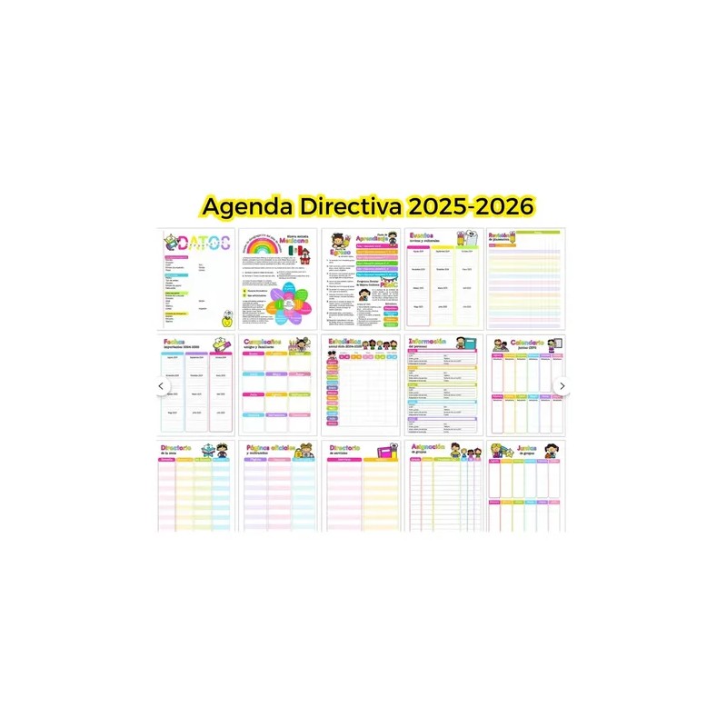 Agenda Escolar Directiva 2026 Personalizada 2026-2027
