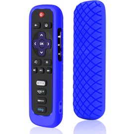 Remote Case for Roku, Battery Cover for TCL Roku Smart TV Steaming Stick Remote, Silicone Protective Controller Universal Sleeve Skin Blue