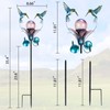 VCUTEKA Solar Lights Outdoor Metal Garden Stake Waterproof Crackle Glass