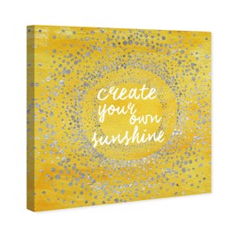 The Oliver Gal Artist Co. Typography and Quotes Wall Art Canvas Prints 'Your Own Sunshine' Home Décor, 30" x 30", Yellow, White