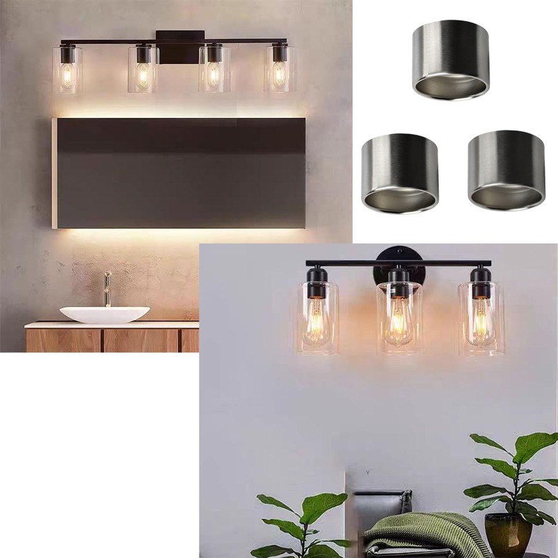 ECUDIS 3 Pack Metal Lamp Shade Collar Rings, Light Socket