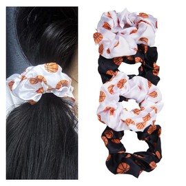 Basketball Accessories Hair Ties Scrunchies Bulk for Girls Women Basketball Gifts for Girls Team Basketball Bow Tie for Girls Daughter Basketball No Crease Hair Tie Band for Thick Thin Hair