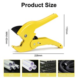 Plastic Pipe Cutter,PVC Cutter,Heavy Duty Ratchet Type Pipe Cutter,Cuts up to 42mm PEX,PVC,PPR Plumbing Pipes,Plastic Hoses Premium Plastic Pipe Shear,Suitable for Home Working and Plumber