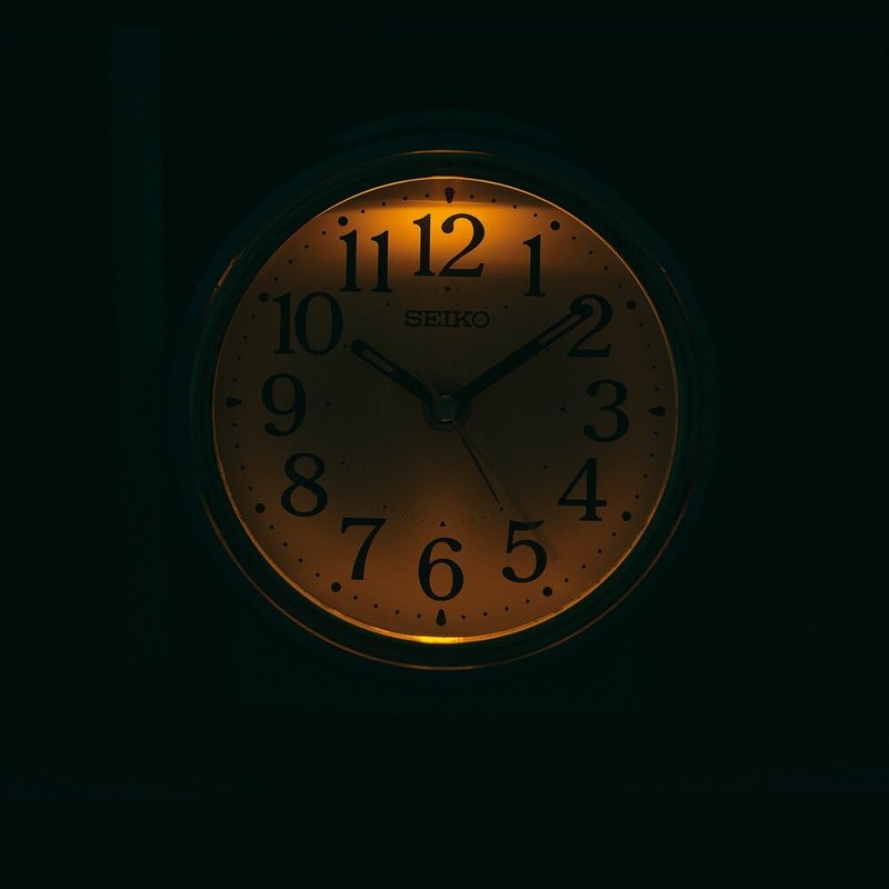 Seiko Clock KR518S Alarm Clock, Automatic Lighting, Analog, Visible at