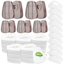 6001 Filter Cartridges for Respirator, Replacement Respirator Filters - Dust Proof, Pollen, Paint and Chemical, Particulate Filter Compatible with 6200, 6800, 7502 Series Respirator(5 Set)