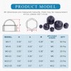 Glarks 160Pcs Black Bolt Covers Screw Caps Assortment Kit, M4