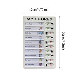 MEKEET My Chores Checklist Board 1Pcs Memo Plastic Board with 10 Paper Portable Behavior Chart Reusable Chore Chart White Chores Checklist for Home Travel Planning Reminder Tool