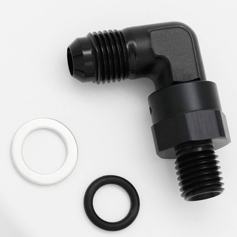 High Flow Radius 90 Degree Aluminum 6AN Male Flare to