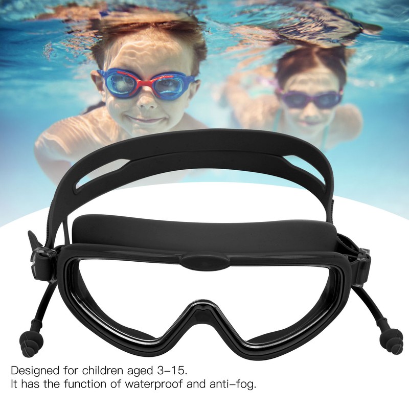 Kids Swimming Goggles with Earplug Waterproof AntiFog High Definition Diving