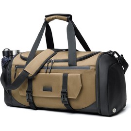 Gym Bags For Men & Women With Shoes Compartment And Wet Pocket,  Duffle Bag, Workout Bags For Gym Swimming Yoga, Weekend Overnight Carry On Bag A-TG-003-Brown - Color: A-TD-002-Black