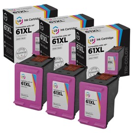 LD Products Remanufactured 61XL CH564WN Replacements for HP 61 Color Ink Cartridge HP61XL High Yield Works with HP Envy 4500 4502 5530 Deskjet 2540 3510 OfficeJet 4630 (3-Pack)