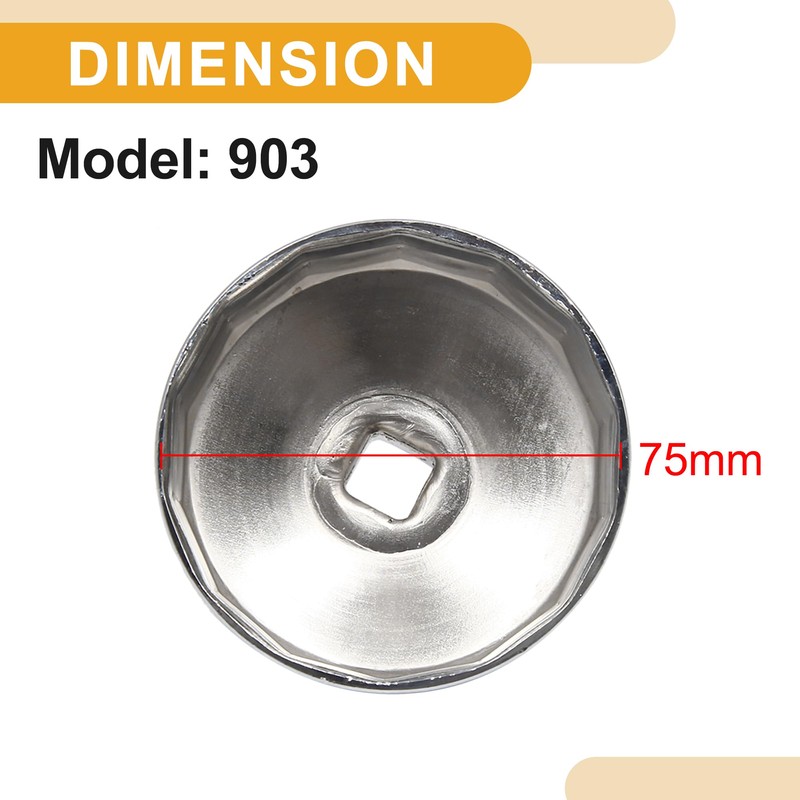 Partuto 1 Pcs 73-74mm Universal Oil Filter Wrench - Steel