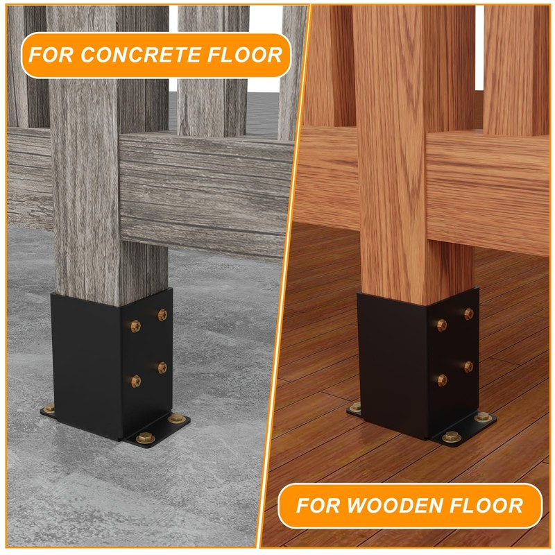 6x6 Post Base 2PCS, Inner Size 5.6x5.6 Inch Fence Post