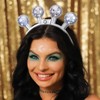 DRESBE Light Up Disco Ball Headband Silver LED Headbands Glow