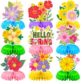 9 PCS Spring Decorations Spring Centerpieces for Tables, Hello Spring Table Centerpieces, Spring Decor for Office Home Classroom, Spring Party Decorations