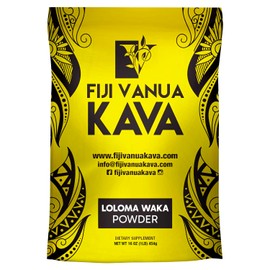 Fiji Vanua Kava Premium Loloma Waka Kava Root Powder, Made From Noble Kava Root Powder With Sun-dried Lateral Roots, Medium Grind for Easy Prep, Kava Powder for Smooth & Delicious Taste, 1 lb