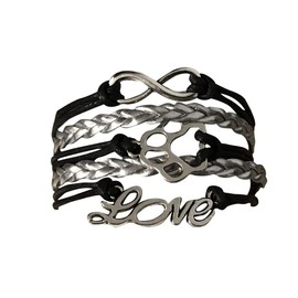 Paw Bracelet for Women, Paws Love Infinity Bracelet, for Dog & Cat Lovers and Owners