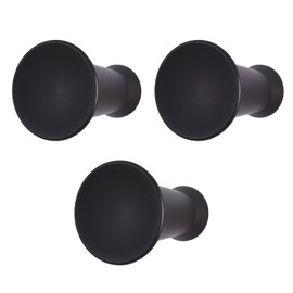 VOROMADU Coat Hooks Wall Mount Towel Holder Sturdy Aluminum 3 Pack Round Solid Robe Hanger for Bathroom Kitchen Office Black Anodized