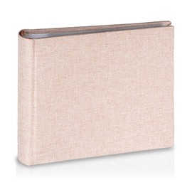 Linen Photo Album for 6x4 Photos - Sturdy & Long Lasting Photobook with 100 Easy to Use Slip in Picture Pockets | Book Bound Fotoalbum with Extra Space for Notes | Gift Idea for Family & Friends