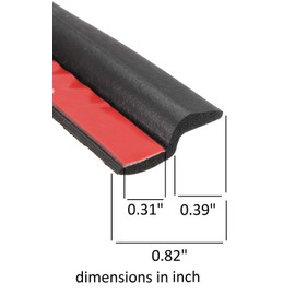 M M SEALS A178-25F Z Shape Window Door Rubber Seal Weather Strip Hollow(25 Feet)