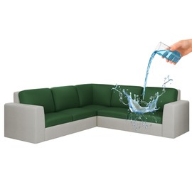 ALIECOM Sectional Couch Covers, 100% Waterproof High Stretch 11 Piece Sofa Slipcovers Soft Washable Couch Cushion Covers Anti-Slip Furniture Protector Sofa Covers for Kids/Pets (Dark/Emerald Green)