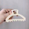 White Pearl Large Hair Clip for Thick Hair, Girls Hair