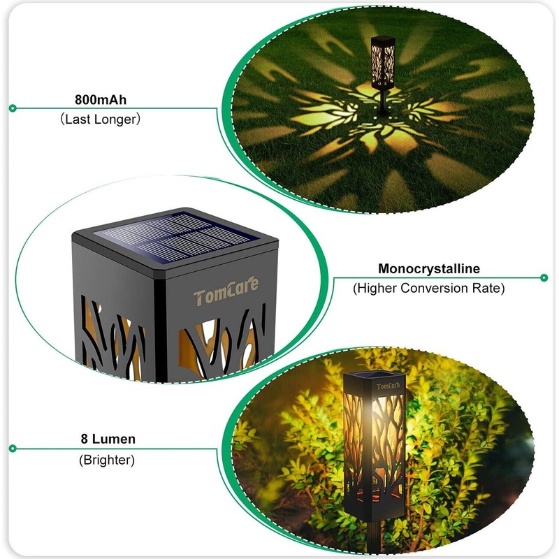 TomCare Solar Lights Outdoor Upgraded Bright Solar Pathway Lights Bigger