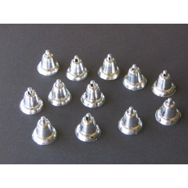 Unbranded Wedding Christmas Bells Silver Ornaments Miniature 1 1/4" with Hangers, Plastic