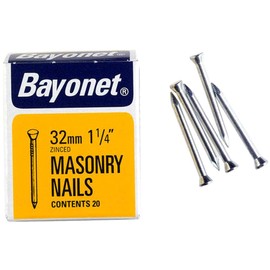 Masonry Nails ZINC Plated, 32MM (PK36), Nail Fasteners, Hardware, 36 Piece Pack - 12206