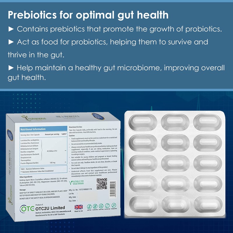Nutranexus - Pre & Probiotics Capsules - 45 Billion CFU