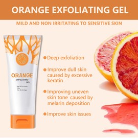 Orange Exfoliating Gel, Face Body Exfoliating Scrub Gel, Deep Cleansing Moisturizing Facial Exfoliator, Natural Orange Peeling Gel Face Scrub Cream for Women Skin Care (3PCS)