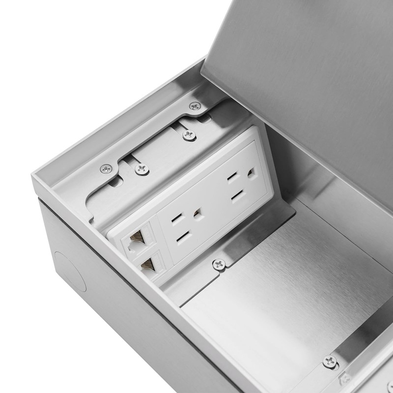 Recessed Flat Hidden Floor Electrical Outlet Kit, Electrical Outlet Cover