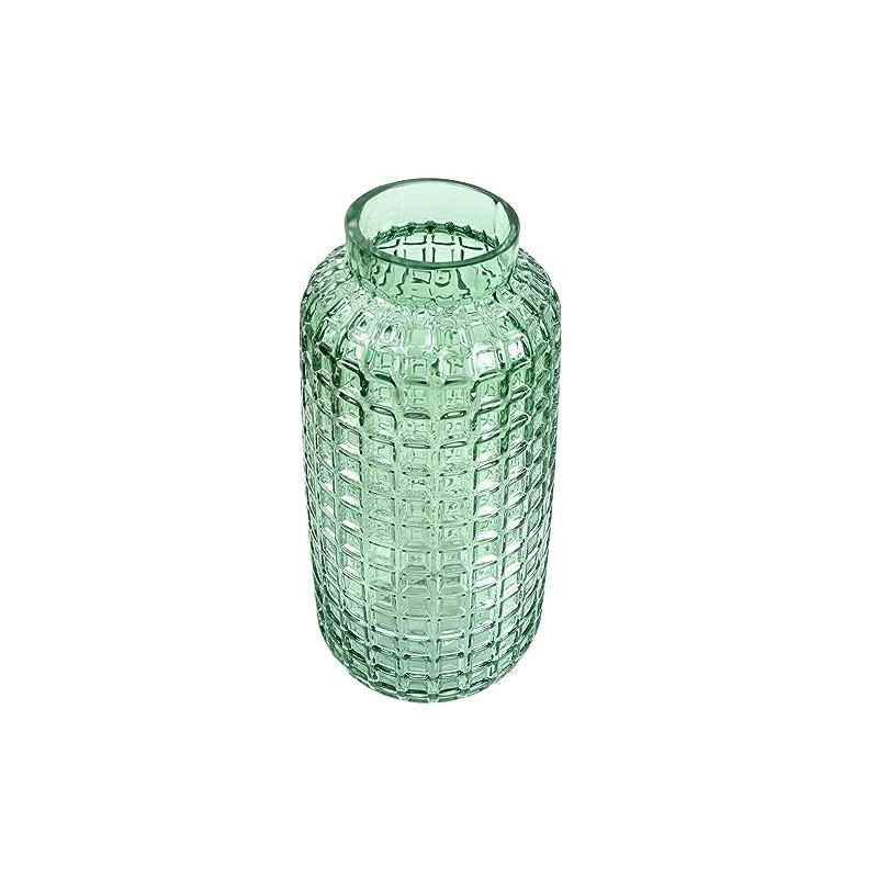 Designer Glass Vases, 30cm Green Cube