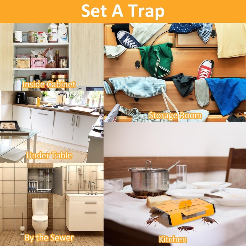 24 Pack Roach Traps Indoor, Roach Killer Indoor Infestation Glue