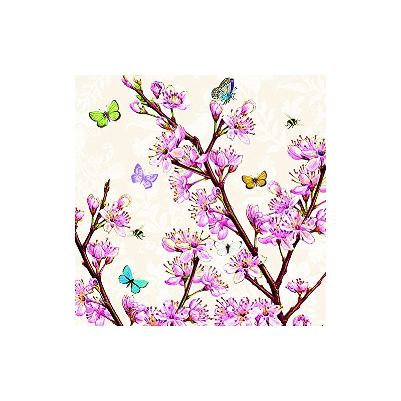 Ambiente 20 St. Servietten Papierservietten 3-lagig Blossom Rose Cream Beige