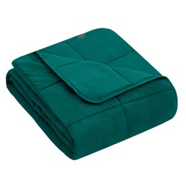 yescool Weighted Blanket (7 lbs, 41" x 60", Dark Green) Cooling Heavy Blanket for Sleeping Perfect for 60-90 lbs, Throw Size Breathable Blanket with Premium Glass Bead, Machine Washable