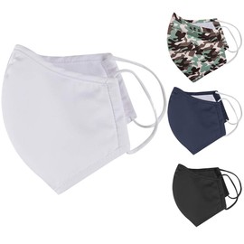 Iron Mountain 5 Pack 3 Layer Polyester Cotton Nano Mesh 30 x Washable Face Mask, White