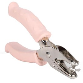 Zerodis Perforadora de un orificio de 3 Piezas, Perforadora de papel de mano para manualidades con mango de mano suave rosa Perforadora de papel para 