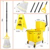 38 Qt Commercial Mop Bucket with Side Press Wringer on