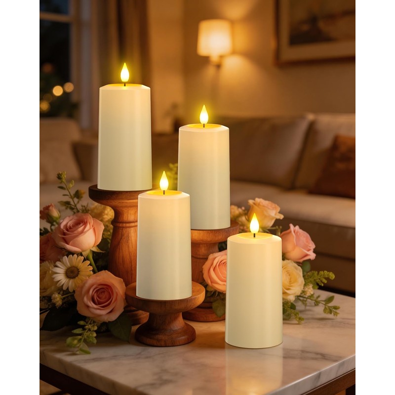 SoulBay USB-C Rechargeable Flameless LED Candles (2-Pack) - IP64 Waterproof