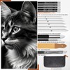 Kosiz 18 Pcs Charcoal Drawing Set Sketch Kit Black Charcoal