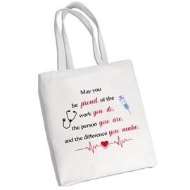 Nurse Gifts,International Student Nurses Day Graduation Retirement Congratulations Positive Inspirational Thoughtful Paramedic Motivational Practical Thanksgiving Gifts for Nurses Canvas Tote Bag