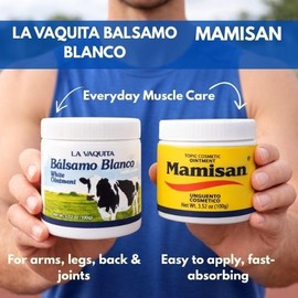 LA VAQUITA BALSAMO BLANCO Ungüento Cosmético Y Bálsamo Blanco De La Vaquita(3,52 Oz Cada Uno) Para Sudar, Quemar Grasa, Aliviar Las Articulaciones Y R