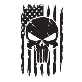 Oracle 651 Punisher American Flag Vinyl DecalSticker Car Truck 10" Tall CHOOSE YOUR COLOR