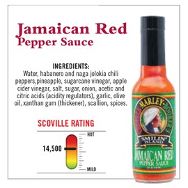 Jamaican Red Pepper Sauce - Jamaican Spices, Tangy, Hot and delicious - 1 Bottle- 5 ounce- Gourmet Caribbean Style Sauce